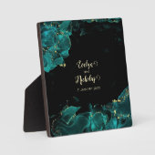 水カラーAnastasiaの結婚ブラック&グリーンプラーク フォトプラーク (正面)