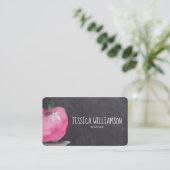 水カラーAPPLE on Chalkboardモダン先生 名刺 (スタンド正面)