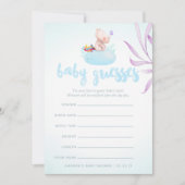 水カラーBoho部族の赤ちゃんシャワー推測ゲーム 招待状 (正面)