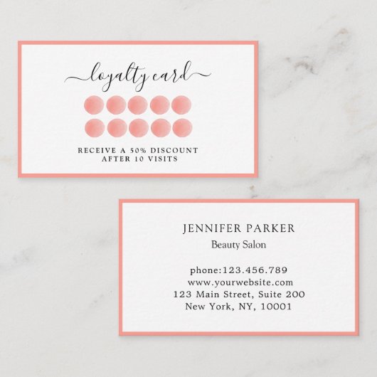 水カラーLoyalitat 10カード 名刺 (正面/裏面)