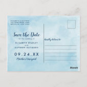 水カラーMarthas Vineyard日付を保存 ポストカード (裏面)