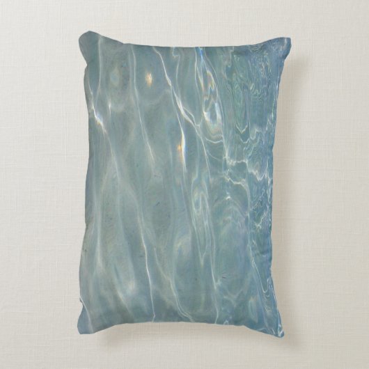 水カリブの抽象芸術青自然 アクセントクッション (裏面(縦))