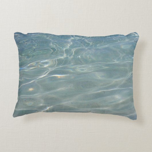 水カリブの抽象芸術青自然 アクセントクッション (裏面)