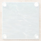 水カリブの抽象芸術青自然 ガラスコースター (裏面)