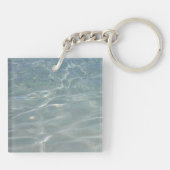水カリブの抽象芸術青自然 キーホルダー (裏面)