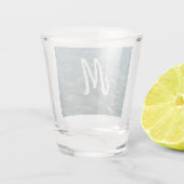 水カリブの抽象芸術青自然 ショットグラス (裏面)