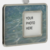 水カリブの抽象芸術青自然 シルバープレートフレームオーナメント (右)