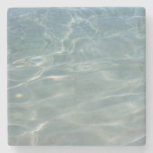 水カリブの抽象芸術青自然 ストーンコースター (正面)