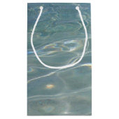 水カリブの抽象芸術青自然 スモールペーパーバッグ (裏面)