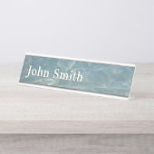 水カリブの抽象芸術青自然 デスクネームプレート (正面)