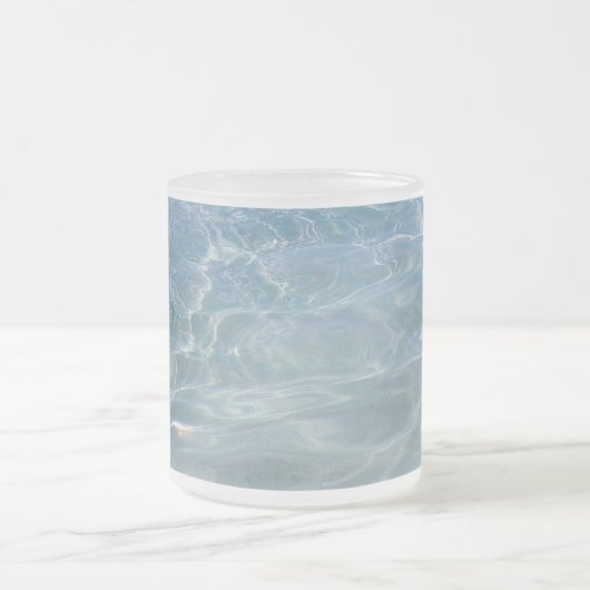 水カリブの抽象芸術青自然 フロストグラスマグカップ (中央)