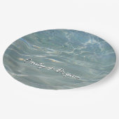 水カリブの抽象芸術青自然 ペーパープレート (アングル)