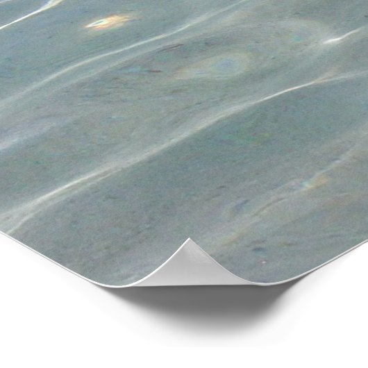 水カリブの抽象芸術青自然 ポスター (角)