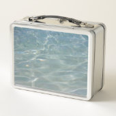 水カリブの抽象芸術青自然 メタルランチボックス (裏面)