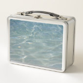 水カリブの抽象芸術青自然 メタルランチボックス (正面)