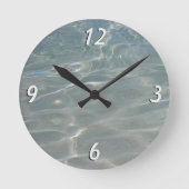 水カリブの抽象芸術青自然 ラウンド壁時計 (正面)