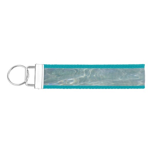 水カリブの抽象芸術青自然 リストバンドキーホルダー (鍵左)