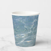 水カリブの抽象芸術青自然 紙コップ (正面)