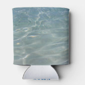 水カリブの抽象芸術青自然 缶クーラー (裏面)