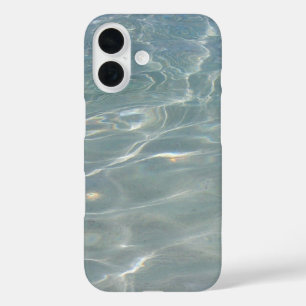 水カリブの抽象芸術青自然 iPhone 16ケース