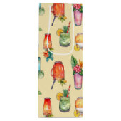 水ガーリーカラフル色カクテルパターン ワインギフトバッグ (正面)