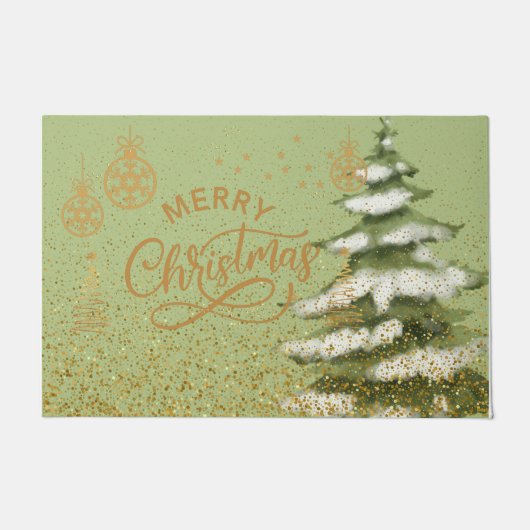 水ガーリー色の背景のパステルスパークル ドアマット (正面)