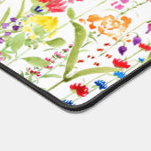 水ガーリー色カラフル野花パーソナライズされた デスクマット (コーナー)