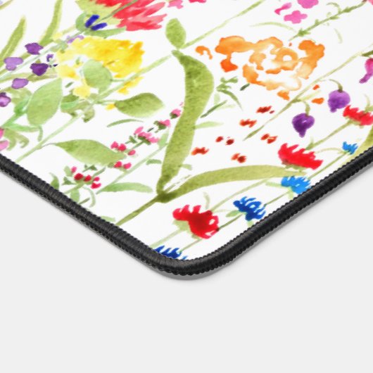 水ガーリー色カラフル野花パーソナライズされた デスクマット (コーナー)