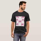 水ガーリー色コケットで弓の審美的ピンクボー Tシャツ (正面フル)