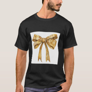 水ガーリー色コケットで弓の審美黄金 Tシャツ