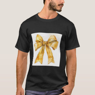 水ガーリー色コケットで弓の審美黄金 Tシャツ