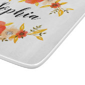 水ガーリー色サンゴフローラリースカスタム文字 カッティングボード (角)