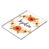 水ガーリー色サンゴフローラリースカスタム文字 ノートブック (左側)