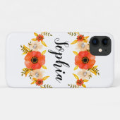 水ガーリー色サンゴフローラリースカスタム文字 Case-Mate iPhoneケース (裏面(横))