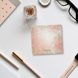 水ガーリー色フローラモノグラム |ピンクと緑 ポストイット