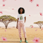 水ガーリー色フローラ抽象芸術市松模様にチエタ トライブレンドＴシャツ