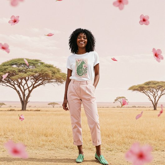 水ガーリー色フローラ抽象芸術市松模様にチエタ トライブレンドＴシャツ