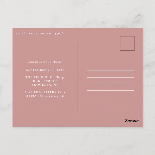 水ガーリー色フローラ編集可能な年齢写真 ポストカード (裏面)