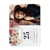 水ガーリー色フローラ編集可能な年齢写真 マグネット (縦)