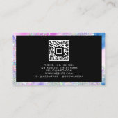 水ガーリー色ホログラフィックグリッターブラック コーリングカード (裏面)