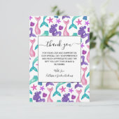 水ガーリー色メルメイドテイルズシーシェル模様 サンキューカード (スタンド正面)