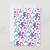 水ガーリー色メルメイドテイルズシーシェル模様 サンキューカード (裏面)