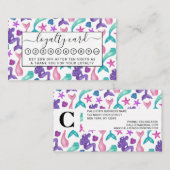 水ガーリー色メルメイドテイルズシーシェル模様 ロイヤリティカード (正面/裏面)