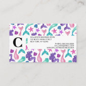 水ガーリー色メルメイドテイルズシーシェル模様 名刺 (裏面)