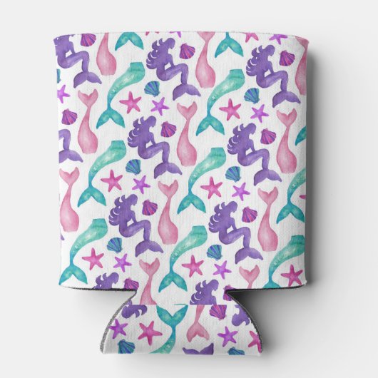 水ガーリー色メルメイドテイルズシーシェル模様 缶クーラー (裏面)