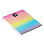 水ガーリー色レインボーモノグラムキッズ ノートパッド (アングル)