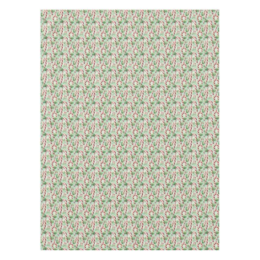 水クラシック色の赤い緑のクリスマスキャンディ缶 テーブルクロス (正面)