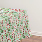 水クラシック色の赤い緑のクリスマスキャンディ缶 テーブルクロス (インサイチュ)
