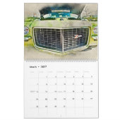水クラシック色カレンダーの車 カレンダー (3月 2027)