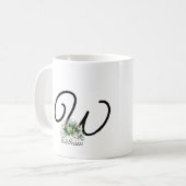 水クラシック色ワイルドフラワーレターコーヒーマグ コーヒーマグカップ (正面左)